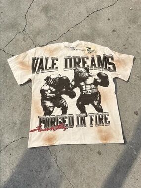Dreams "Forged In Fire" Graphic Tee - White with Brown Wash
